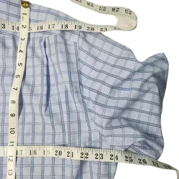 Nordstrom Smartcare Button Shirt Size 16 33 Wrinkle Free Cotton Blue White *READ - Picture 7 of 11